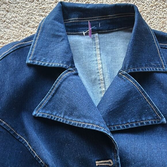 No Brand Plus size Dress 3/4 sleeve stretch denim button down belt pockets 1X - Picture 6 of 17